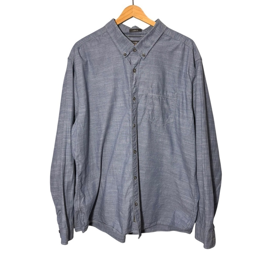 Eddie Bauer Blue Cotton Button Down Shirt Size 2XL